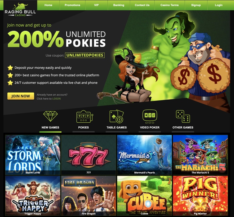 Raging bull casino free no deposit bonus codes online